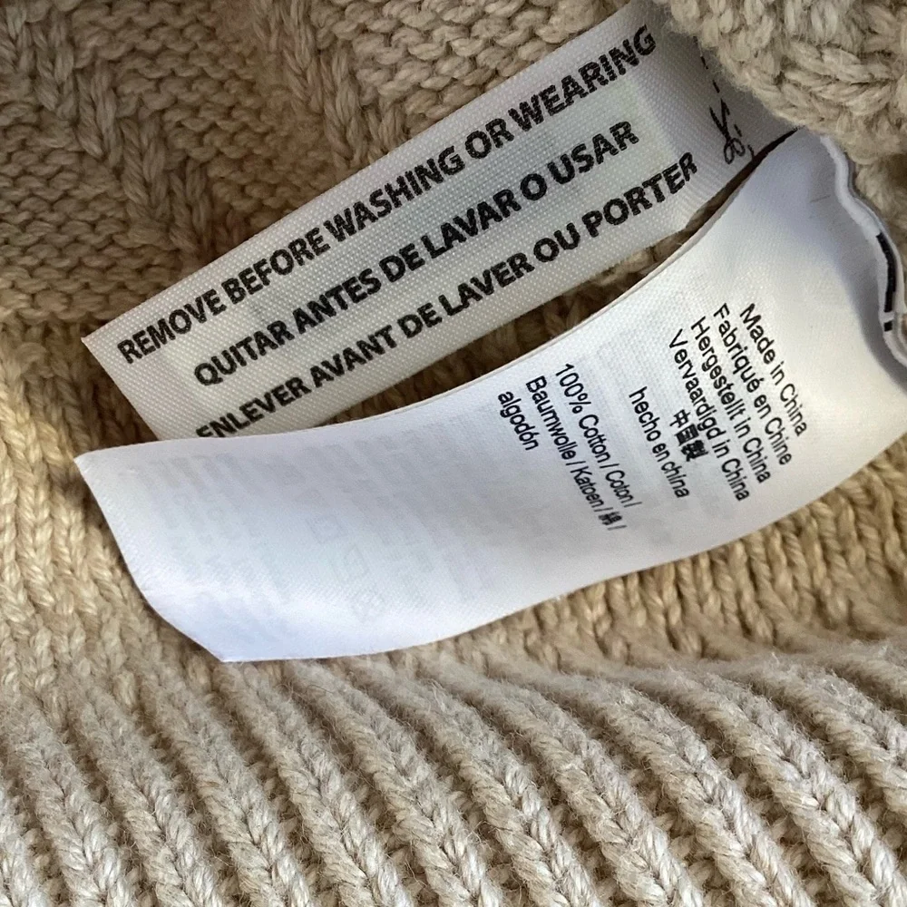 J. Crew Beige / Tan Knit Sweater Crew Neck Sweater 100%Cotton